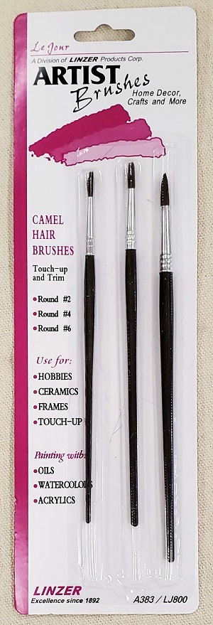 ARTIST BRUSH SET 3 CAMEL HAIR