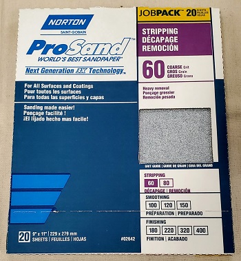 20 pk 9" X 11" 3X SANDPAPER 60 grit