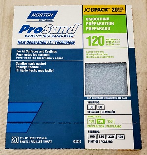 20 pk 9" X 11" 3X SANDPAPER 120 grit