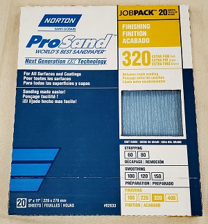 20 pk 9" X 11" 3X SANDPAPER 320 grit